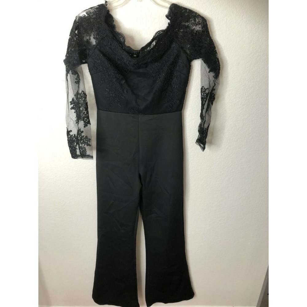 Ophestin Women Off Shoulder Floral Lace L/S Bodyco